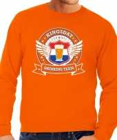 Oranje kingsday drinking team sweater heren shirt