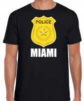 Police politie embleem miami verkleed t-shirt zwart heren