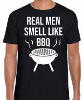 Real men smell like bbq barbecue cadeau t-shirt zwart heren