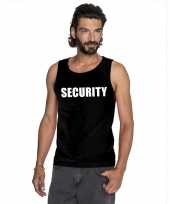 Security tekst singlet-shirt tanktop zwart heren