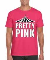 Toppers t-shirt roze pretty pink witte letters heren