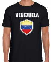 Venezuela landen supporter t-shirt venezolaanse vlag schild zwart heren