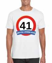 Verkeersbord jaar t-shirt wit heren 10119999