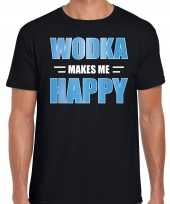 Wodka makes me happy drank t-shirt kleding zwart heren