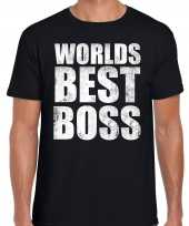 Worlds best boss werelds beste baas cadeau t-shirt zwart heren