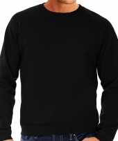 Zwarte sweater sweatshirt trui grote maat ronde hals heren